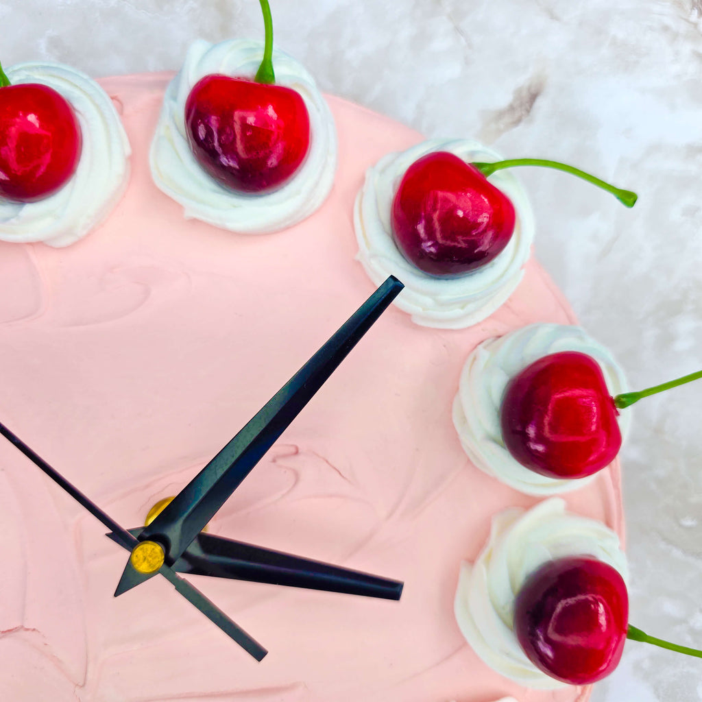 Small Cherry Faux Cake Clock