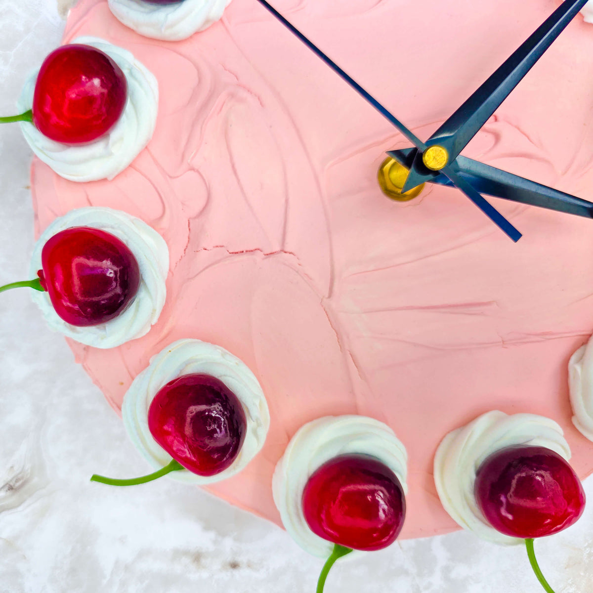 Small Cherry Faux Cake Clock