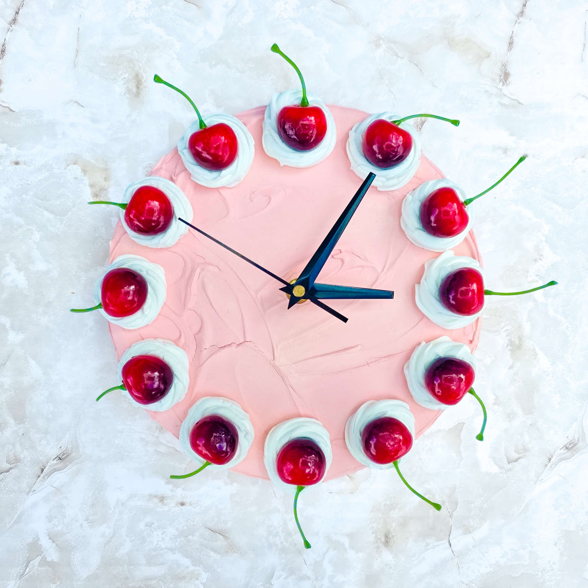 Small Cherry Faux Cake Clock
