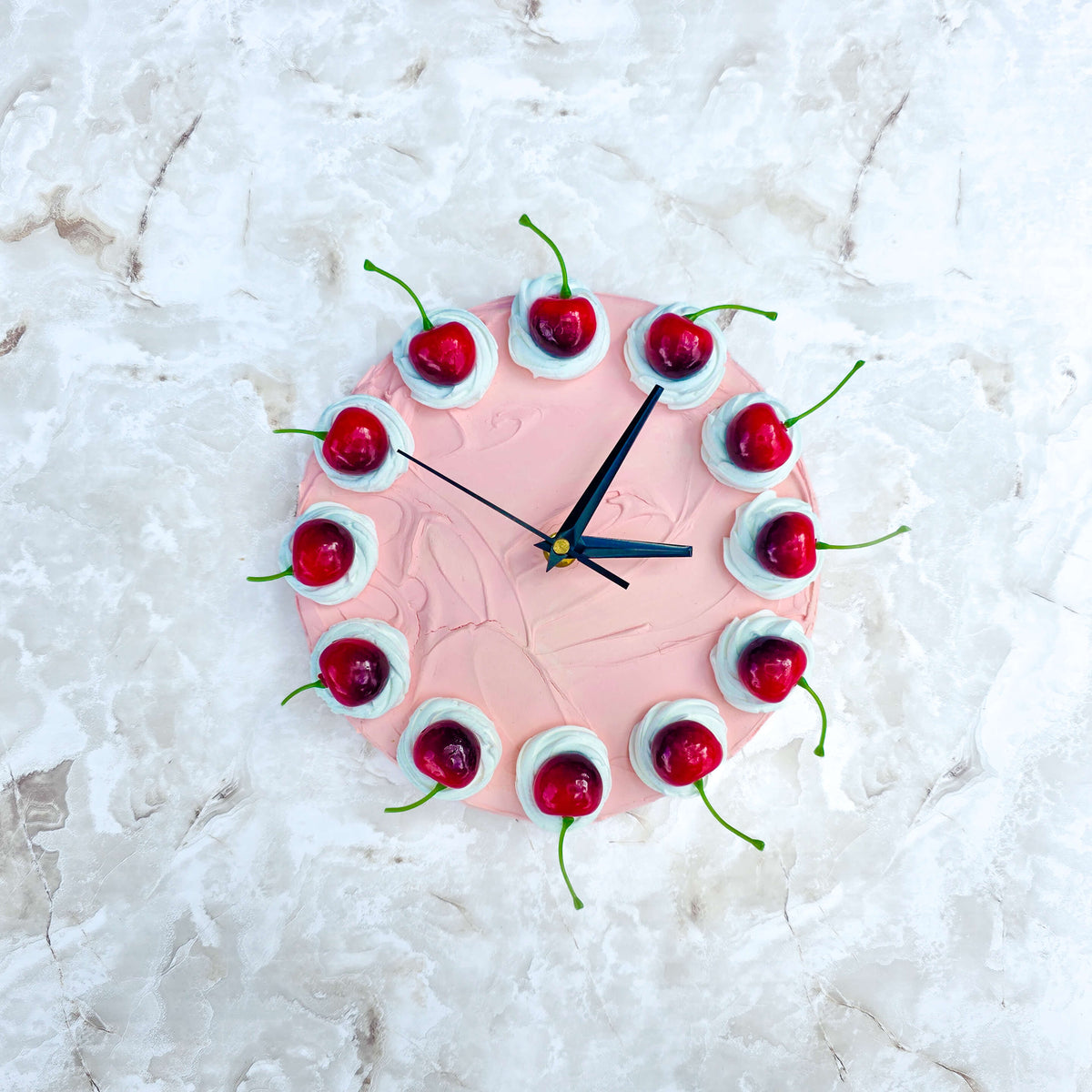 Small Cherry Faux Cake Clock