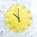 Yellow Confetti Cake Clock
