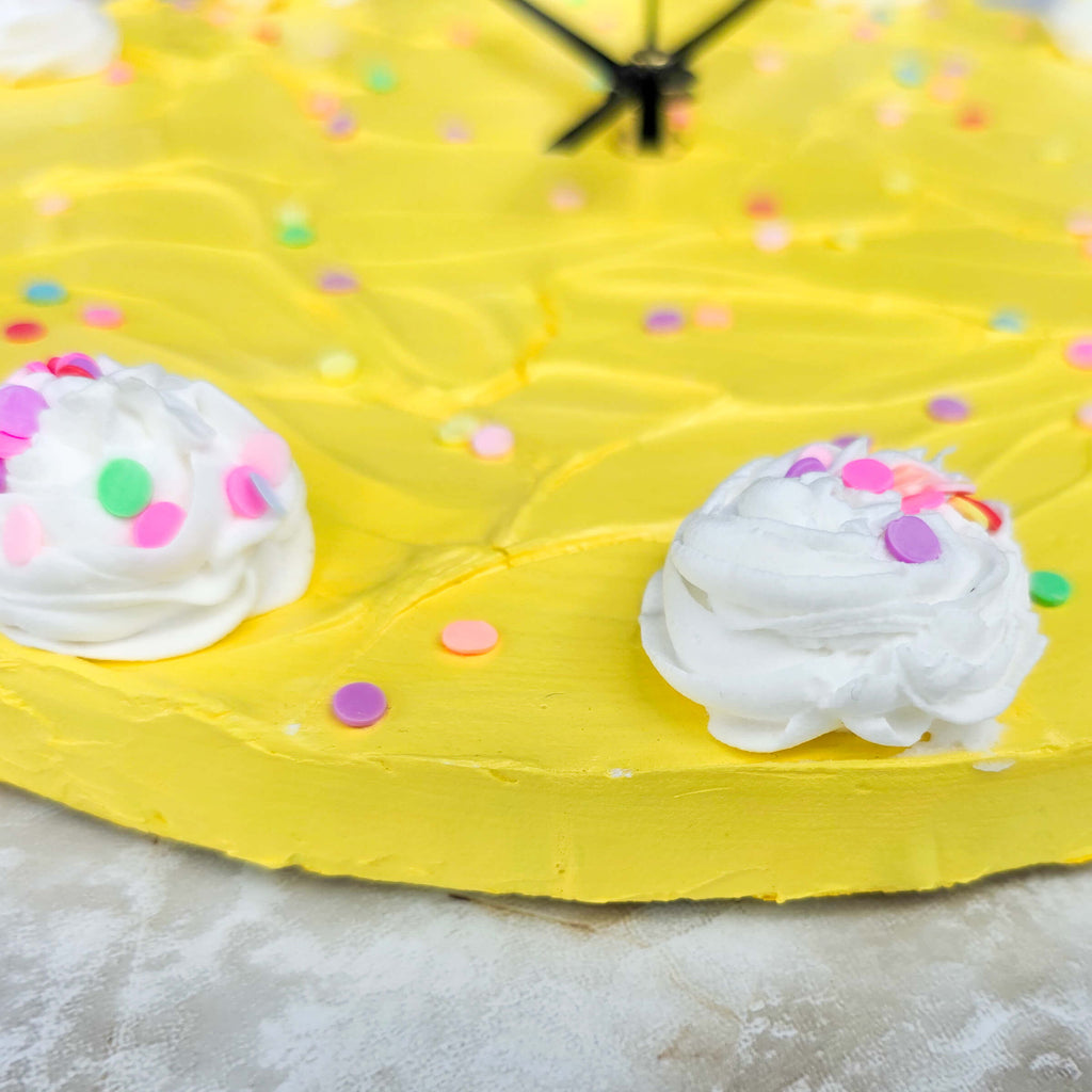 Yellow Confetti Cake Clock
