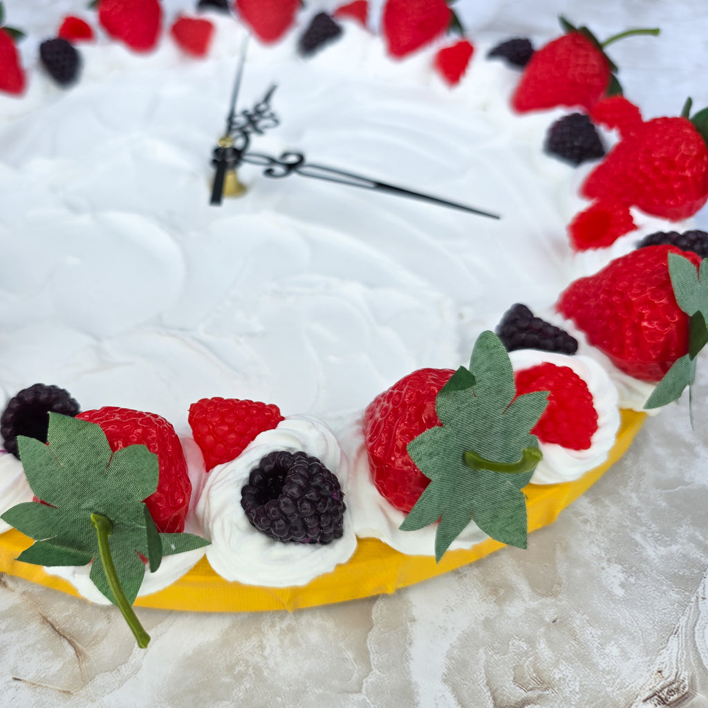 Berry Chantilly Faux Cake Clock