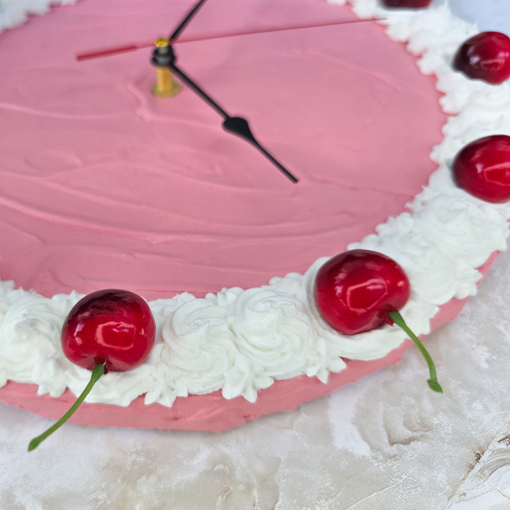 Large Cherry Faux Cake Clock