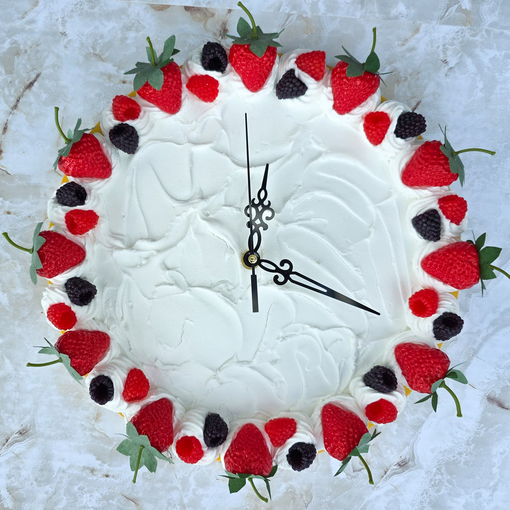 Berry Chantilly Faux Cake Clock