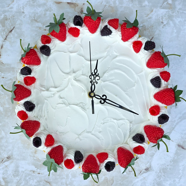 Berry Chantilly Faux Cake Clock