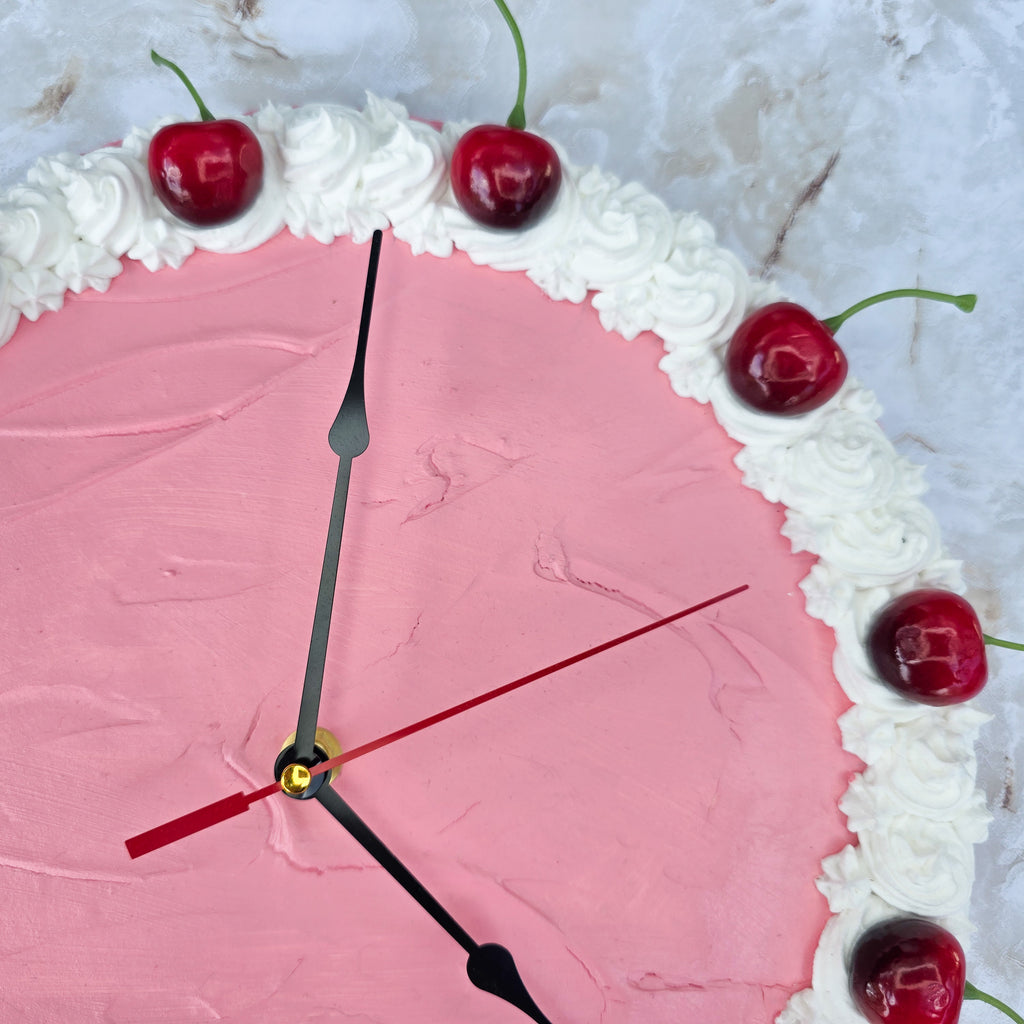 Large Cherry Faux Cake Clock