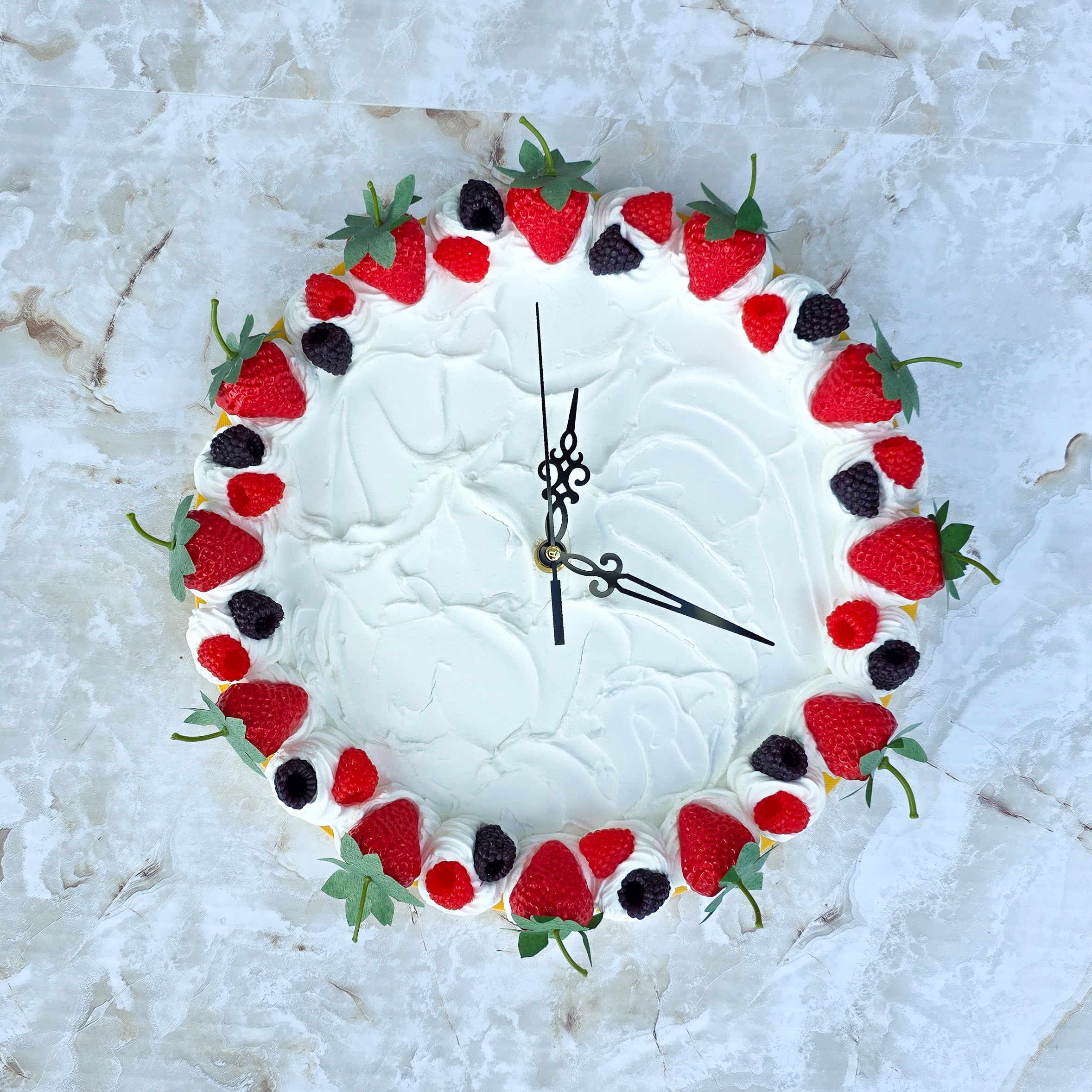 Berry Chantilly Faux Cake Clock