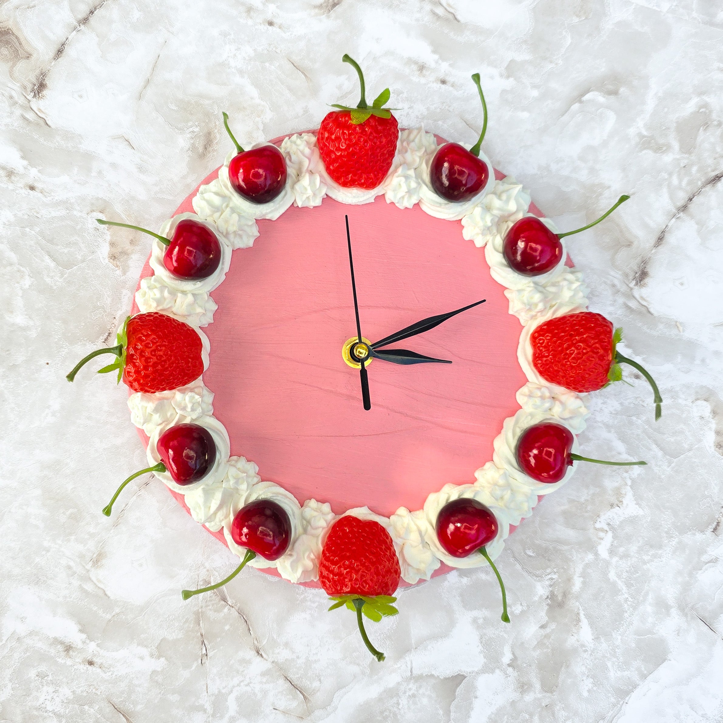 Strawberry Cherry Faux Cake Clock