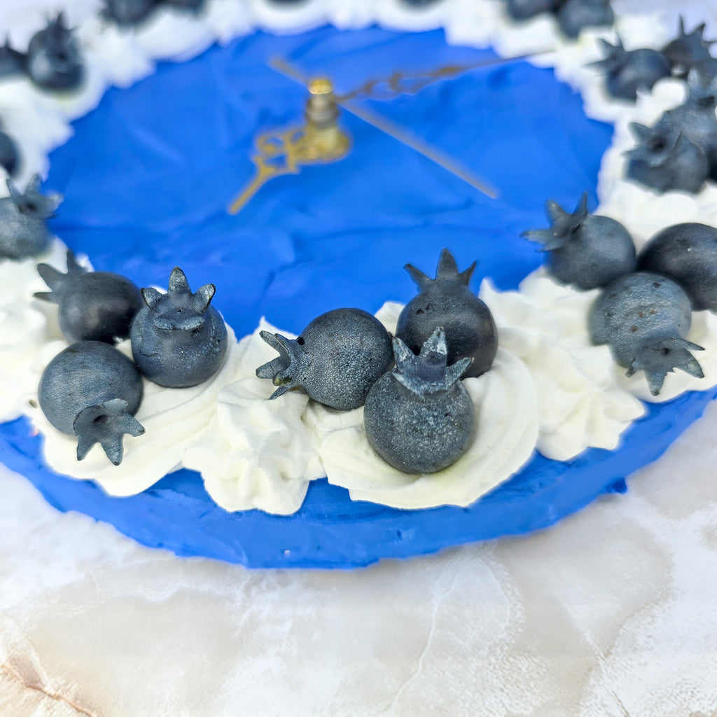 Wild Blueberry Faux Cake Clock