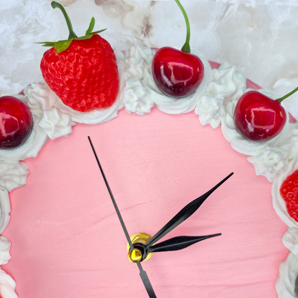 Strawberry Cherry Faux Cake Clock