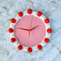 Large Strawberry Faux Cake Clock